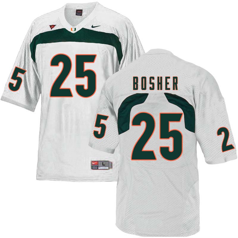 Nike Miami Hurricanes #25 Matt Bosher College Football Jerseys Sale-White - Click Image to Close